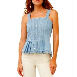 Veronica Beard Light Blue Denim Top